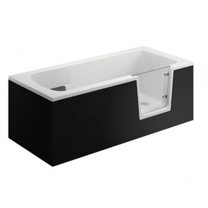 Bezbariérová vaňa s dvierkami SENIOR AVOB1470 140x70cm Čierna - dvierka v pravo