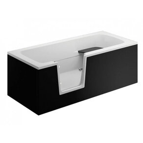 Bezbariérová vaňa s dvierkami SENIOR VOVOB1470 140x70cm Čierna - dvierka v ľavo