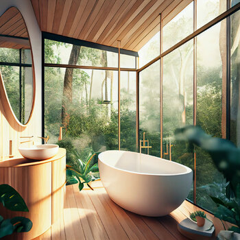 Luxusné kúpeľne snov s výhľadom do záhrady