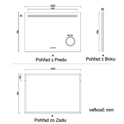 Rozmer zrkadla 100x70 cm