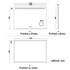 Rozmer zrkadla 120x80 cm