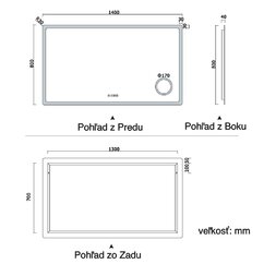 Rozmer zrkadla 140x80 cm