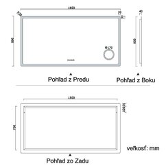 Rozmer zrkadla 160x80 cm
