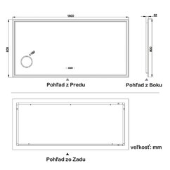 Rozmer zrkadla 160x80cm