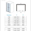 Sprchové dvere DOUBLE PK4L 70x-120x195cm