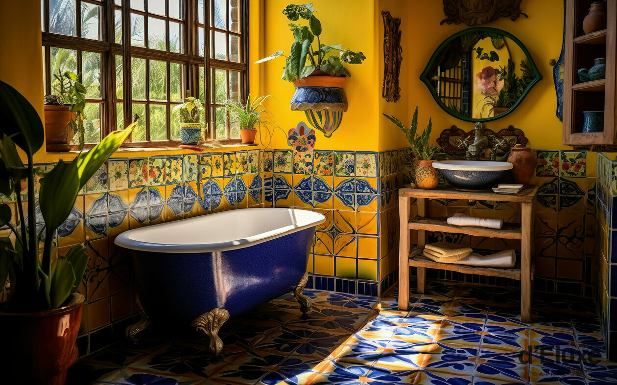 vaňa v kúpeľni v Marockom štýle